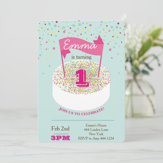 Première invitation d'anniversaire (Debout devant)