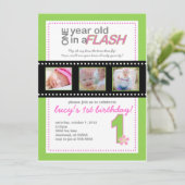 Première invitation d'anniversaire avec des photos (Debout devant)