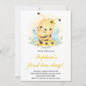 Première Invitation d'anniversaire Bee-Day Bee Hon (Devant)