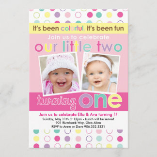 Première invitation d'anniversaire d'amusement de
