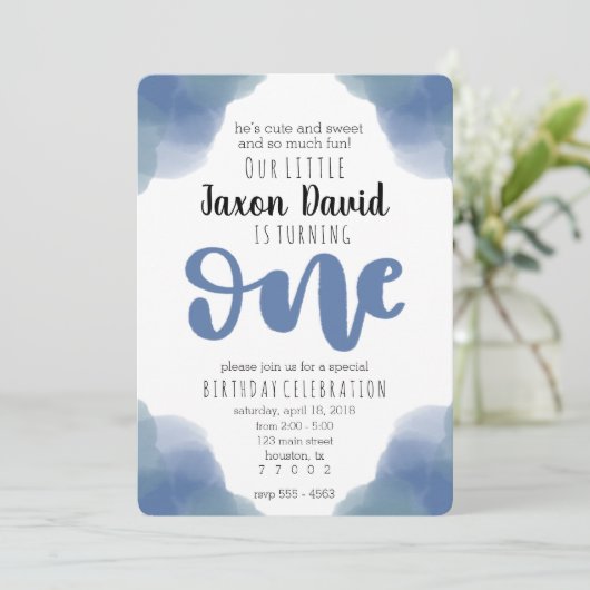 Première invitation d'anniversaire d'aquarelle (Debout devant)