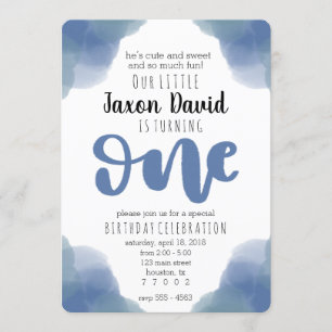 Première invitation d'anniversaire d'aquarelle