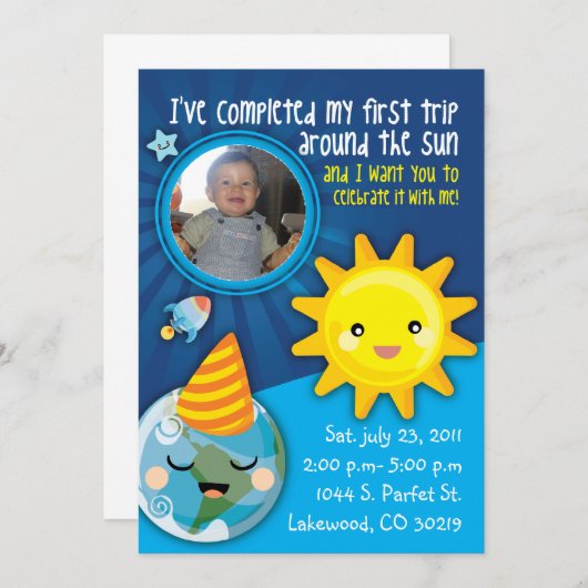 PREMIÈRE INVITATION D'ANNIVERSAIRE DE BABYS (Devant / Derrière)