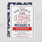 Première Invitation d'anniversaire de baseball (Devant / Derrière)