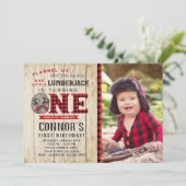 Première invitation d'anniversaire de bûcheron (Debout devant)