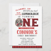 Première invitation d'anniversaire de bûcheron (Devant)