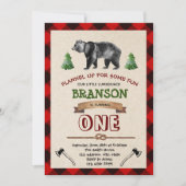 Première invitation d'anniversaire de bûcheron (Devant)