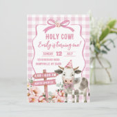 Première Invitation d'anniversaire de fille de vac (Debout devant)