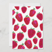 Première invitation d'anniversaire de fraise (Dos)