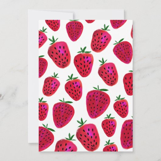 Première invitation d'anniversaire de fraise (Dos)