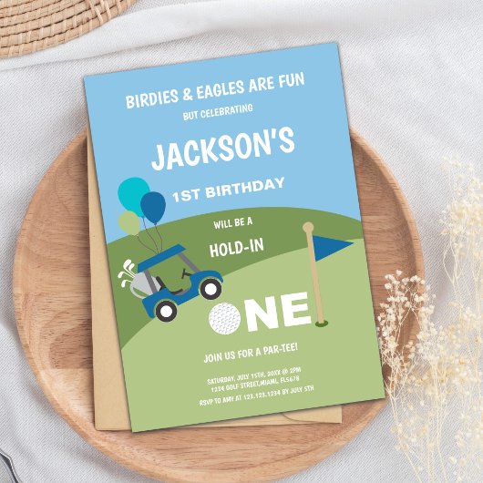 Première invitation d'anniversaire de golf