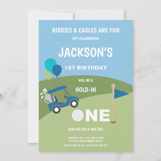 Première invitation d'anniversaire de golf (Devant)