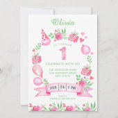 Première Invitation d'anniversaire de la fille ros (Devant)