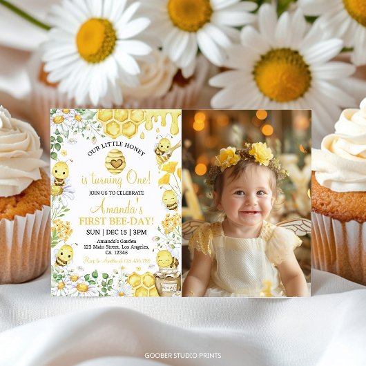 Première Invitation d'anniversaire de l'abeille à