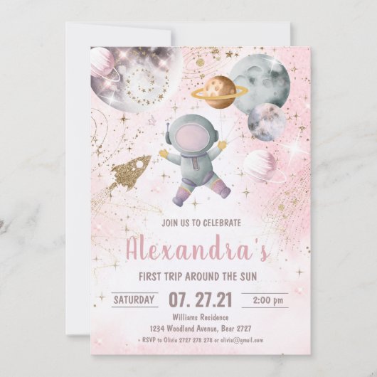 Première Invitation d'anniversaire de l'espace ext (Devant)