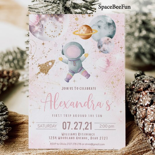 Première Invitation d'anniversaire de l'espace ext