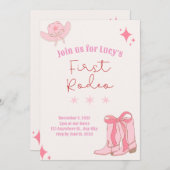 Première invitation d'anniversaire de rodéo (Devant / Derrière)