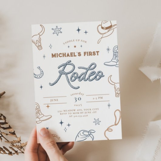 Première invitation d'anniversaire de rodéo