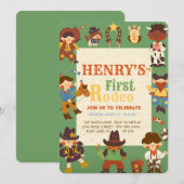 Première invitation d'anniversaire de rodéo (Devant / Derrière)