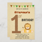 Première invitation d'anniversaire de safari (Devant / Derrière)