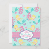 Première invitation d'anniversaire de sirène (Dos)