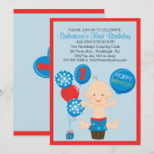 Première invitation d'anniversaire du Garçon de Br (Devant / Derrière)