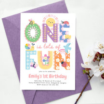 Première invitation d'anniversaire fille, Un est b