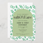 Première invitation d'anniversaire millionnaire (Devant / Derrière)