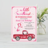 Première Invitation de Balloon Coeurs Anniversaire (Debout devant)