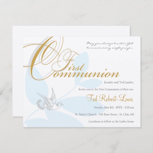 Première invitation de communion (Devant / Derrière)