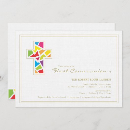 Première invitation de communion (Devant / Derrière)