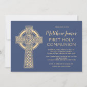 Première invitation de communion de croix celtique (Devant)