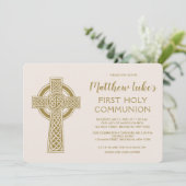 Première invitation de communion de croix celtique (Debout devant)