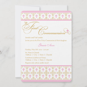 Première invitation de communion de fille