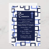 Première invitation de communion - garçon (Devant / Derrière)