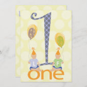 Première invitation de fête d'anniversaire de (Devant / Derrière)