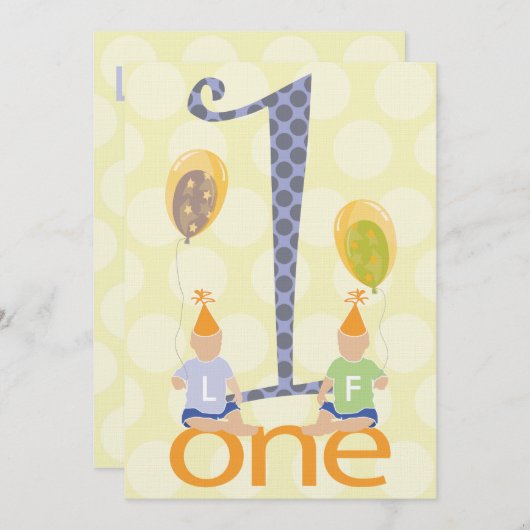 Première invitation de fête d'anniversaire de (Devant / Derrière)