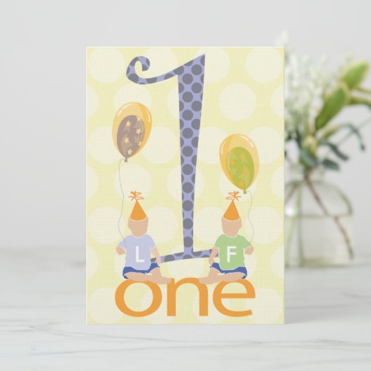 Première invitation de fête d'anniversaire de (Debout devant)