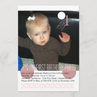Première invitation de fête d'anniversaire de bébé