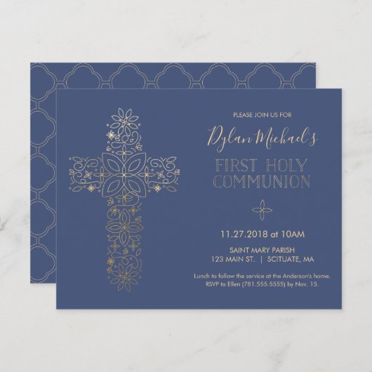 Première Invitation de la Communion, Invitation de (Devant / Derrière)