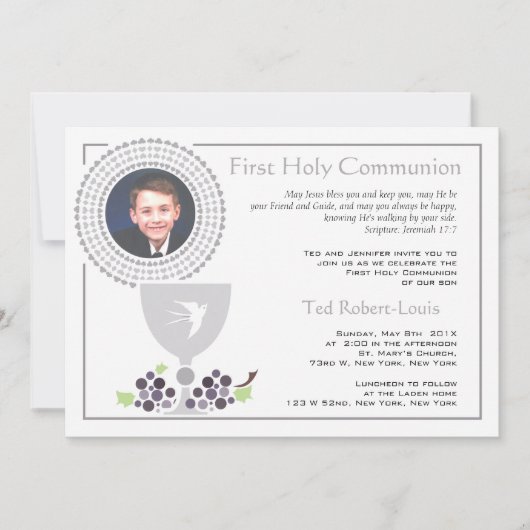 Première invitation de photo de communion (Devant)