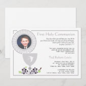 Première invitation de photo de communion (Devant / Derrière)