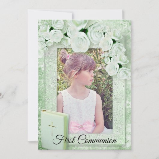 Première invitation de photo de communion (Devant)