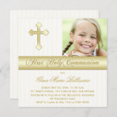 Première invitation de photo de sainte communion (Devant / Derrière)