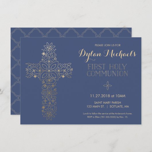 Première invitation de sainte communion, (Devant / Derrière)