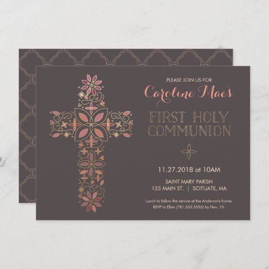 Première invitation de sainte communion, (Devant / Derrière)