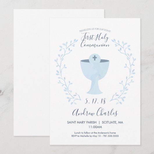 Première invitation de sainte communion - (Devant / Derrière)