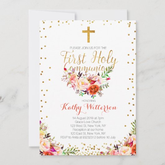 Première invitation de sainte communion (Devant)