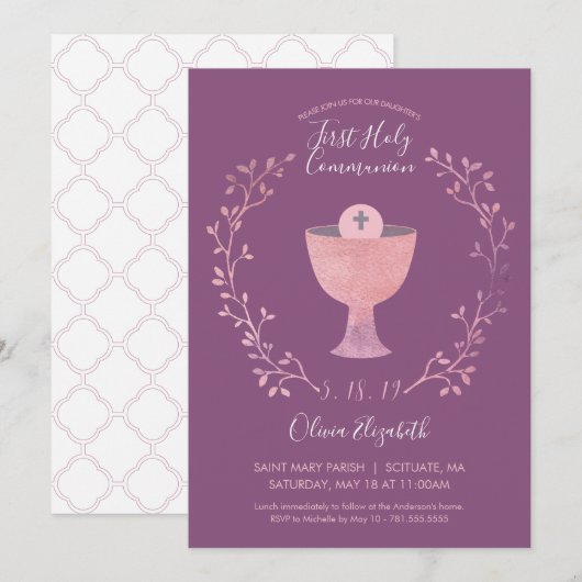 Première invitation de sainte communion - (Devant / Derrière)