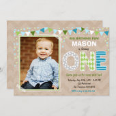 Première invitation de tableau d'anniversaire de (Devant / Derrière)